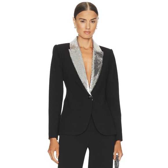 L'AGENCE Jackets & Blazers - L' AGENCE Clementine Sequin Lapel Ponte Blazer